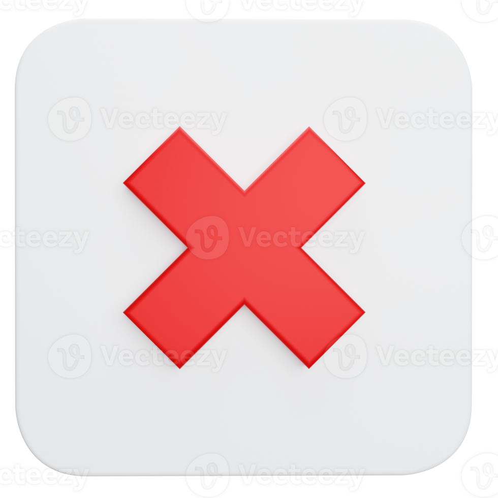 3D Render of Wrong Button png