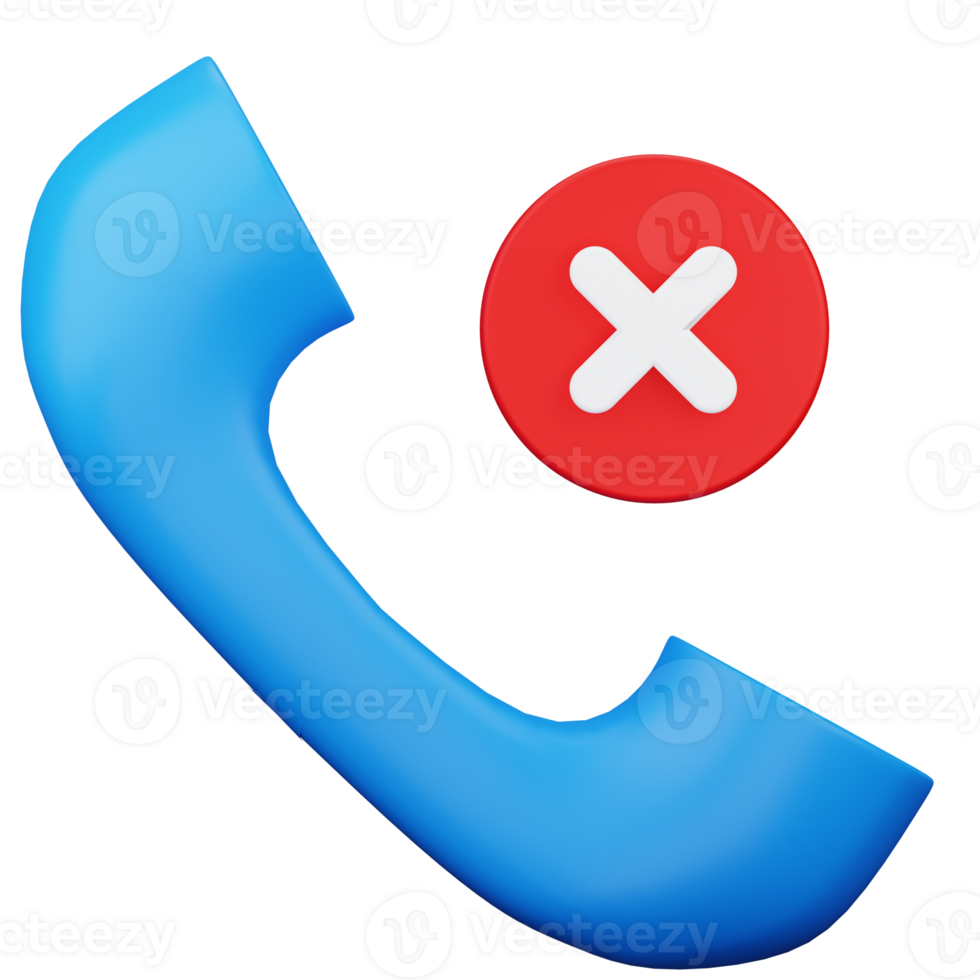 Phone Call Reject 3D Illustration png