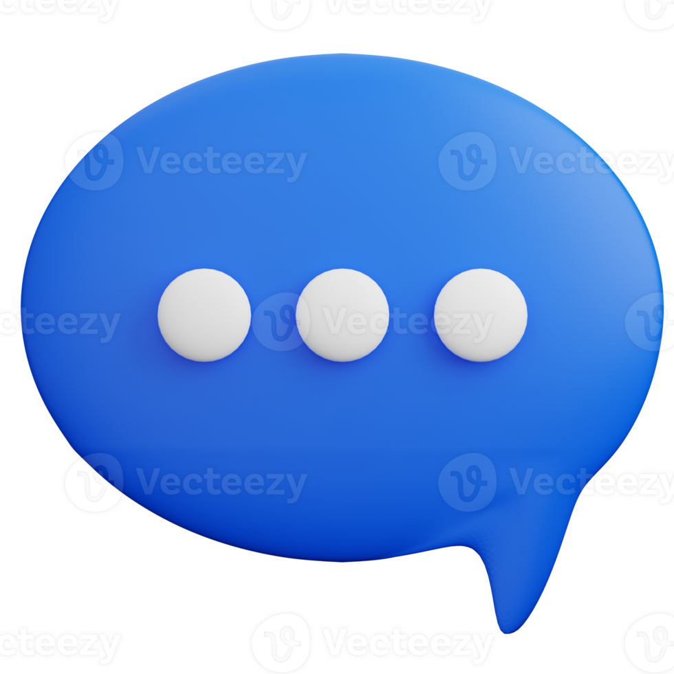 Blue Bubble Speech 3D Illustration png