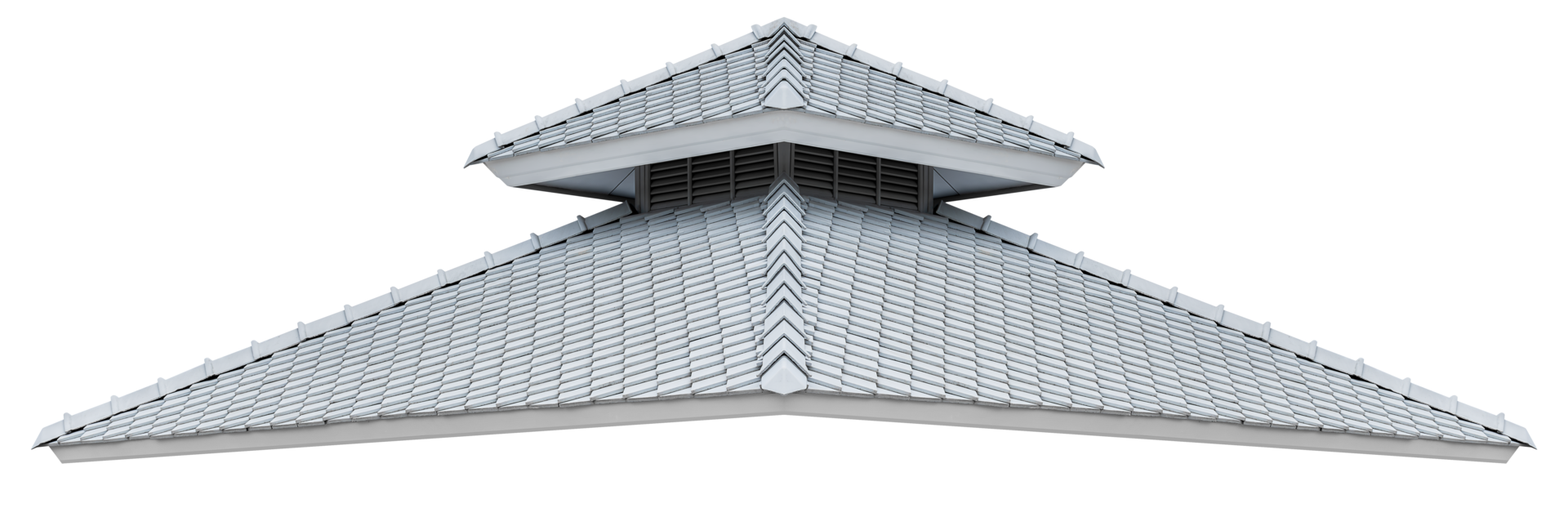 Hip roof with gray tile pattern png