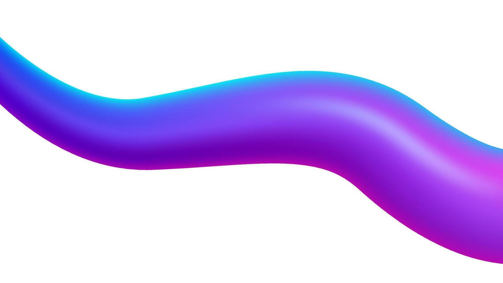 3D Fluid Wave Shape of Purple Gradient Isolated on White Background vector