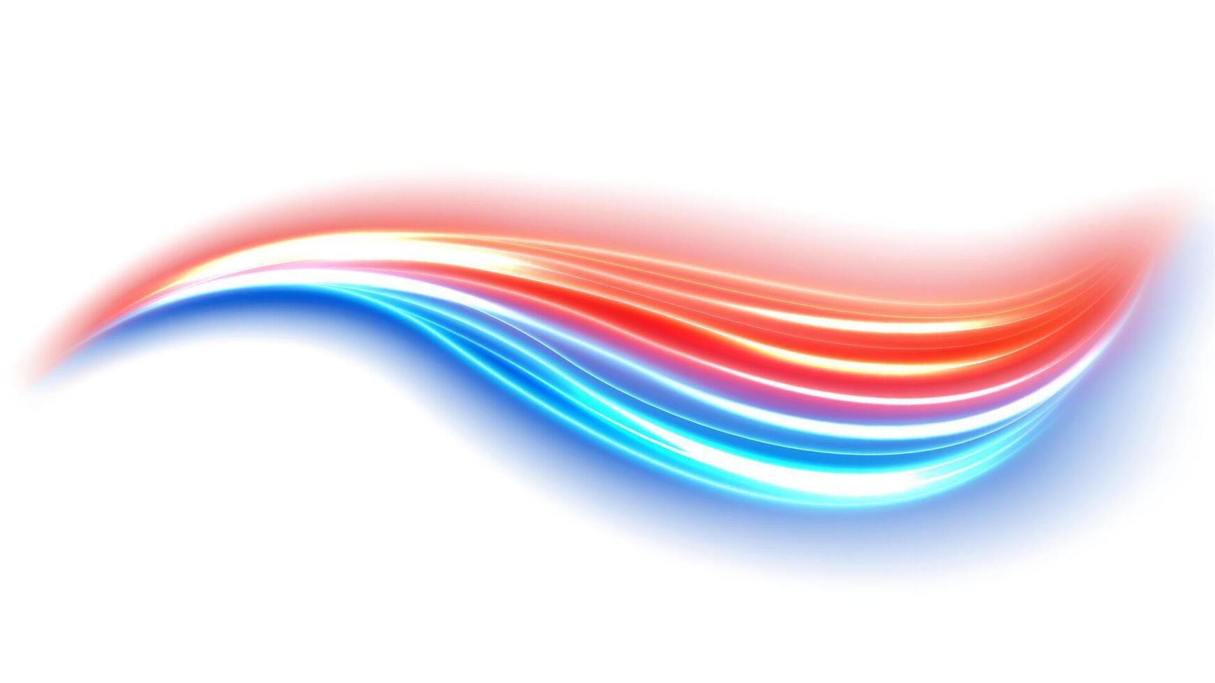 Elegant Light Trails, Isolated on White Background vector