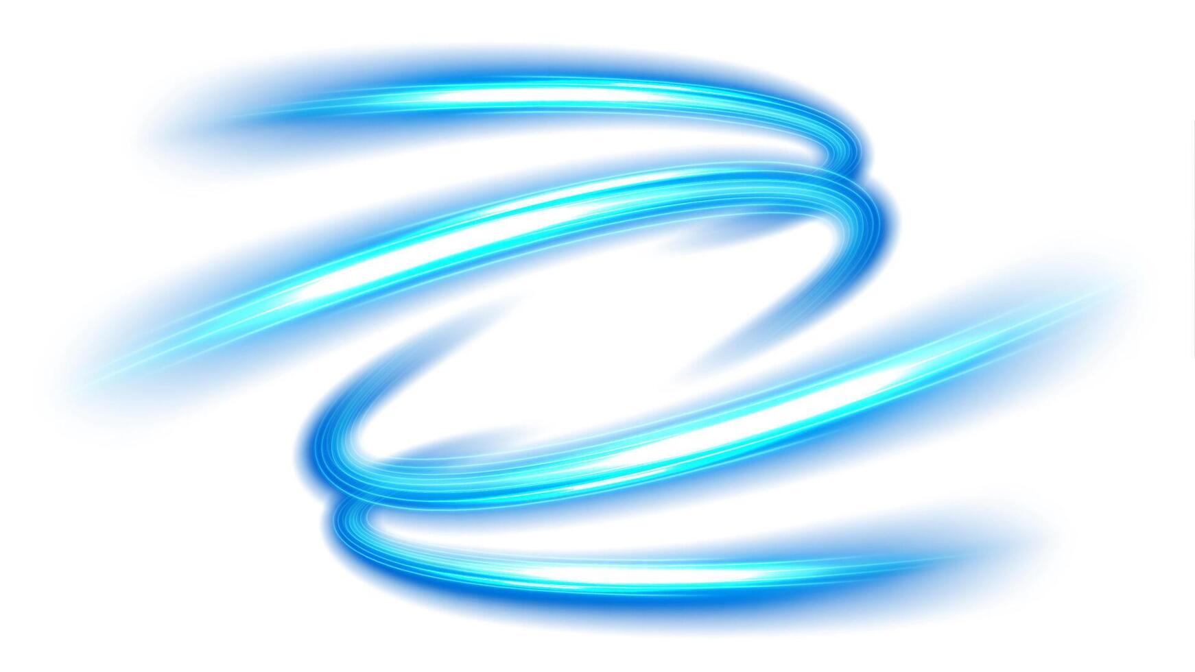 Twin Blue Wave Line of Light Isolated on White Background vector