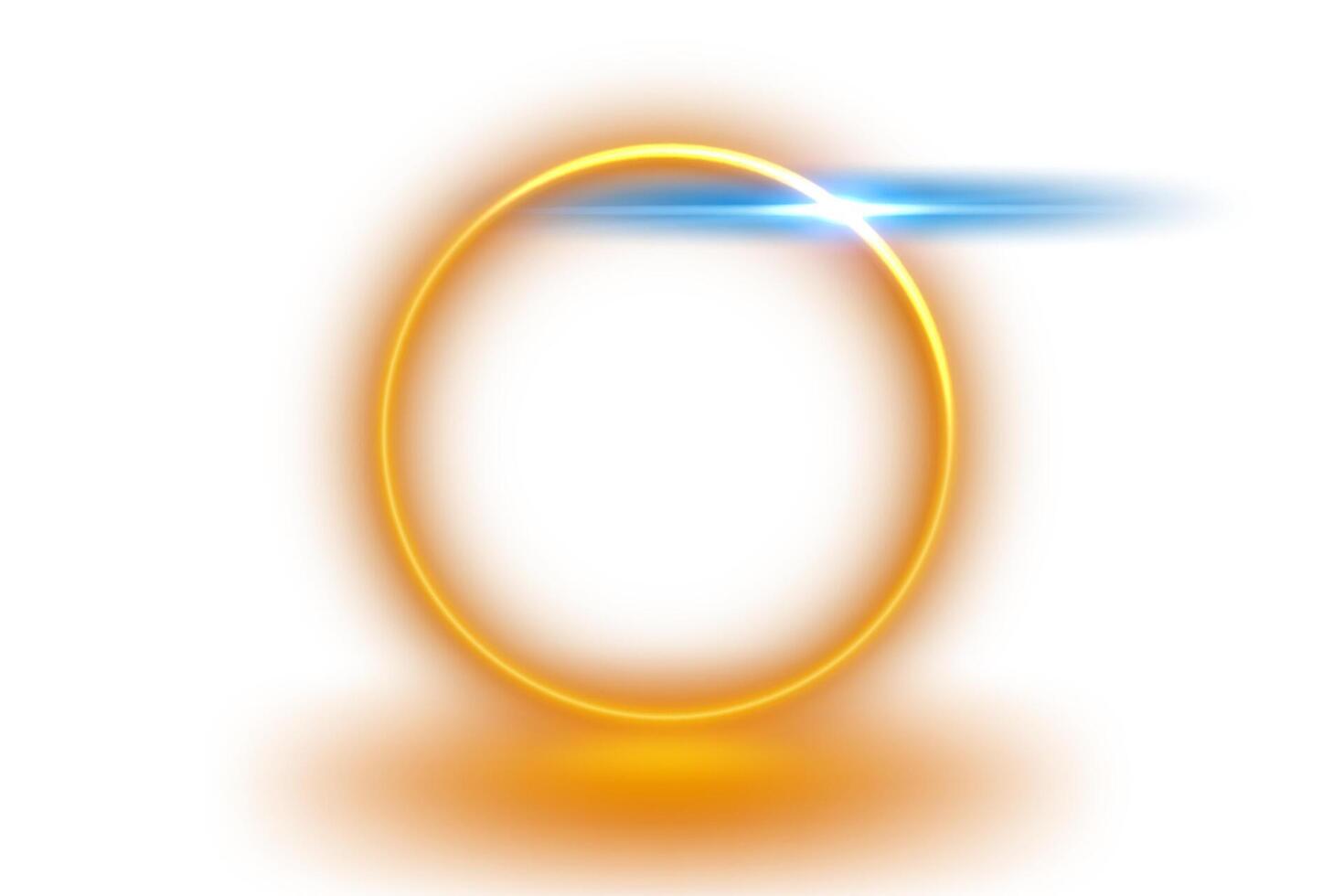 Golden Ring Light Effect Isolated on White Background vector