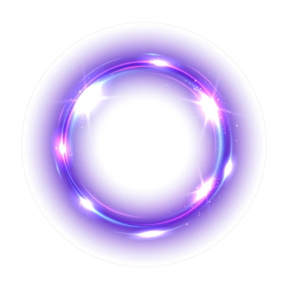 Purple Ring Light Effects Isolated on White Background vector
