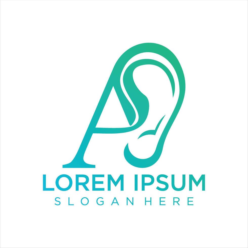 Ear care logo design template with creative element Premium vector