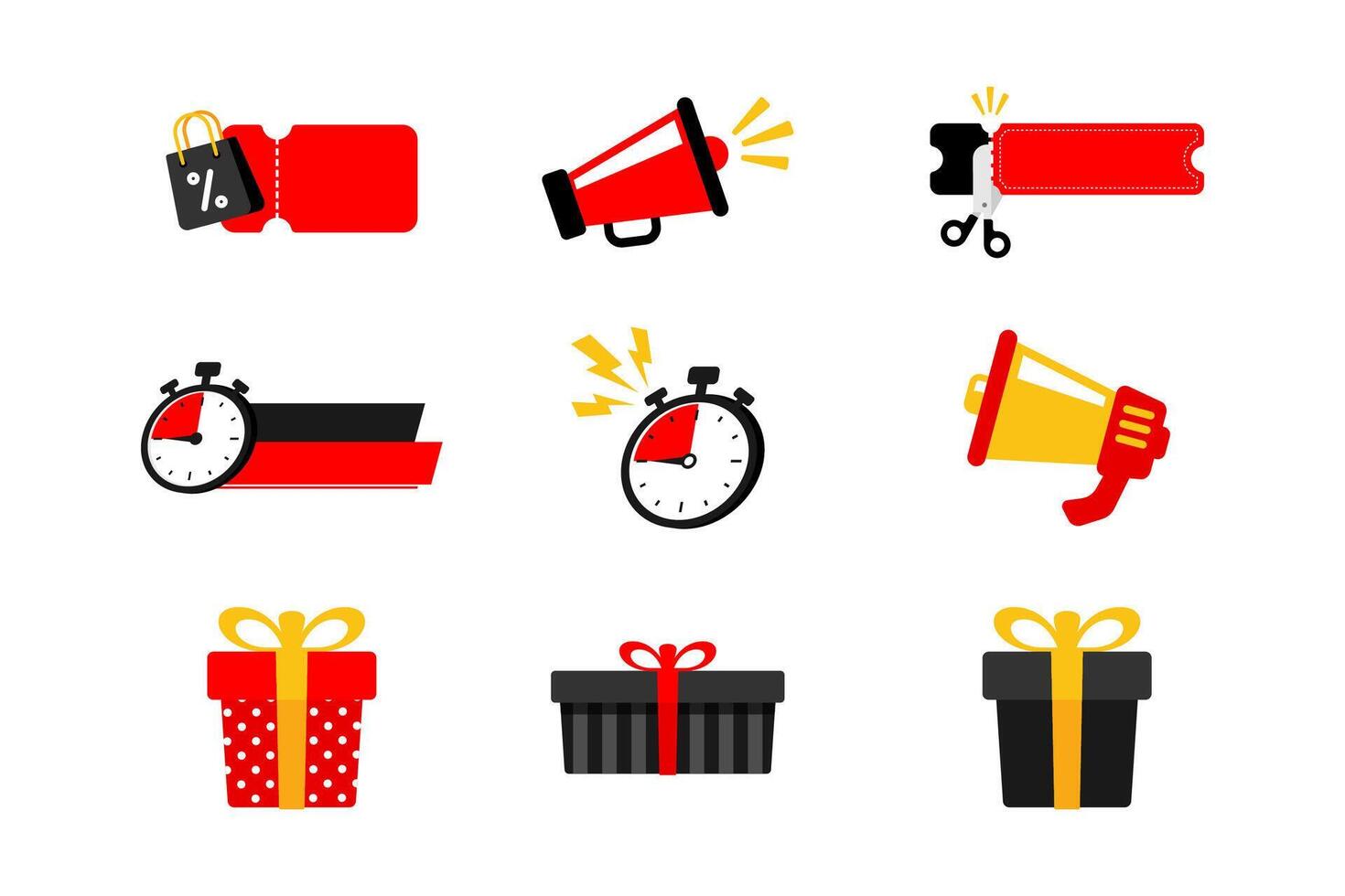 Promotion and Discount Icon Pack. Labels for Sales Campaigns vector