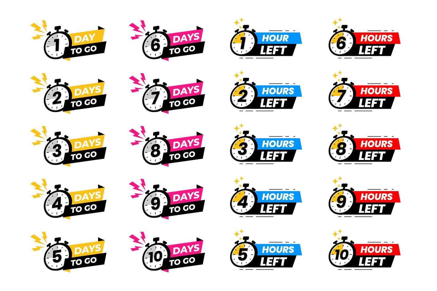 Days and Hours Countdown Label. Banner for Timely Event Reminders vector
