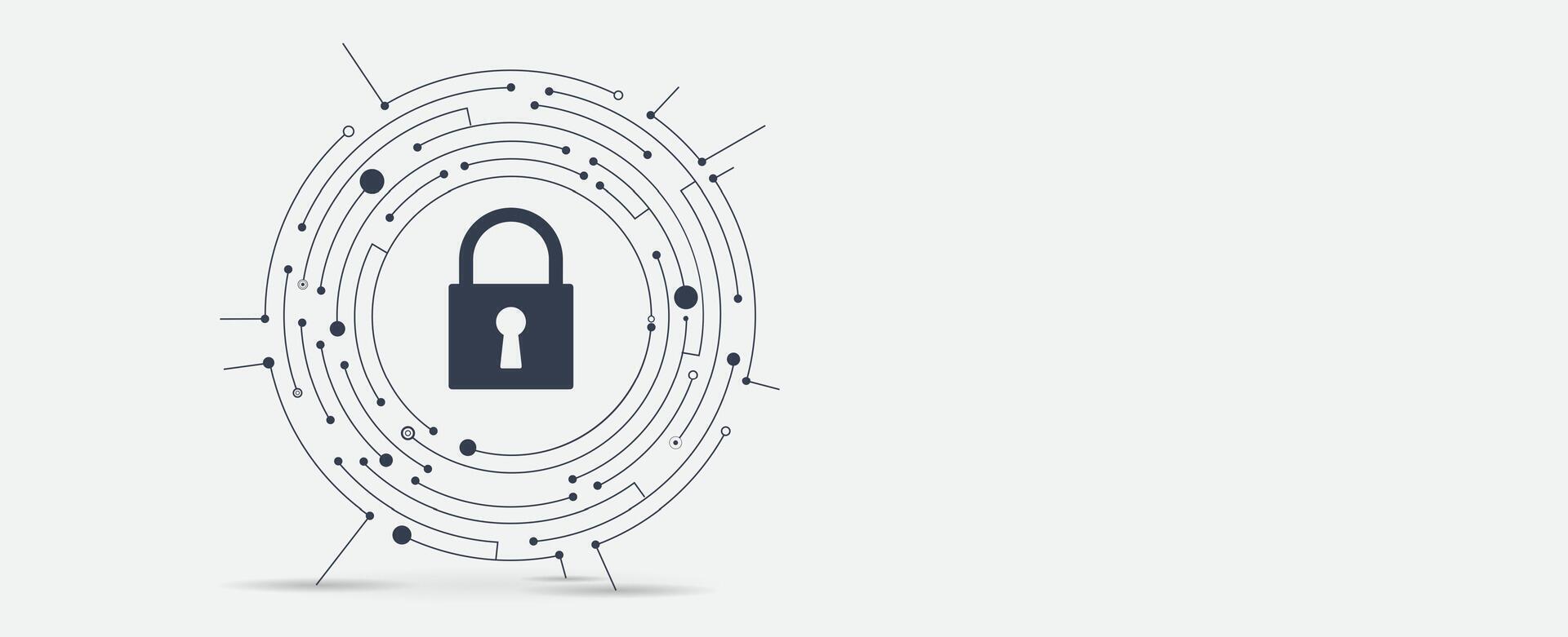 A circle with a lock inside it vector