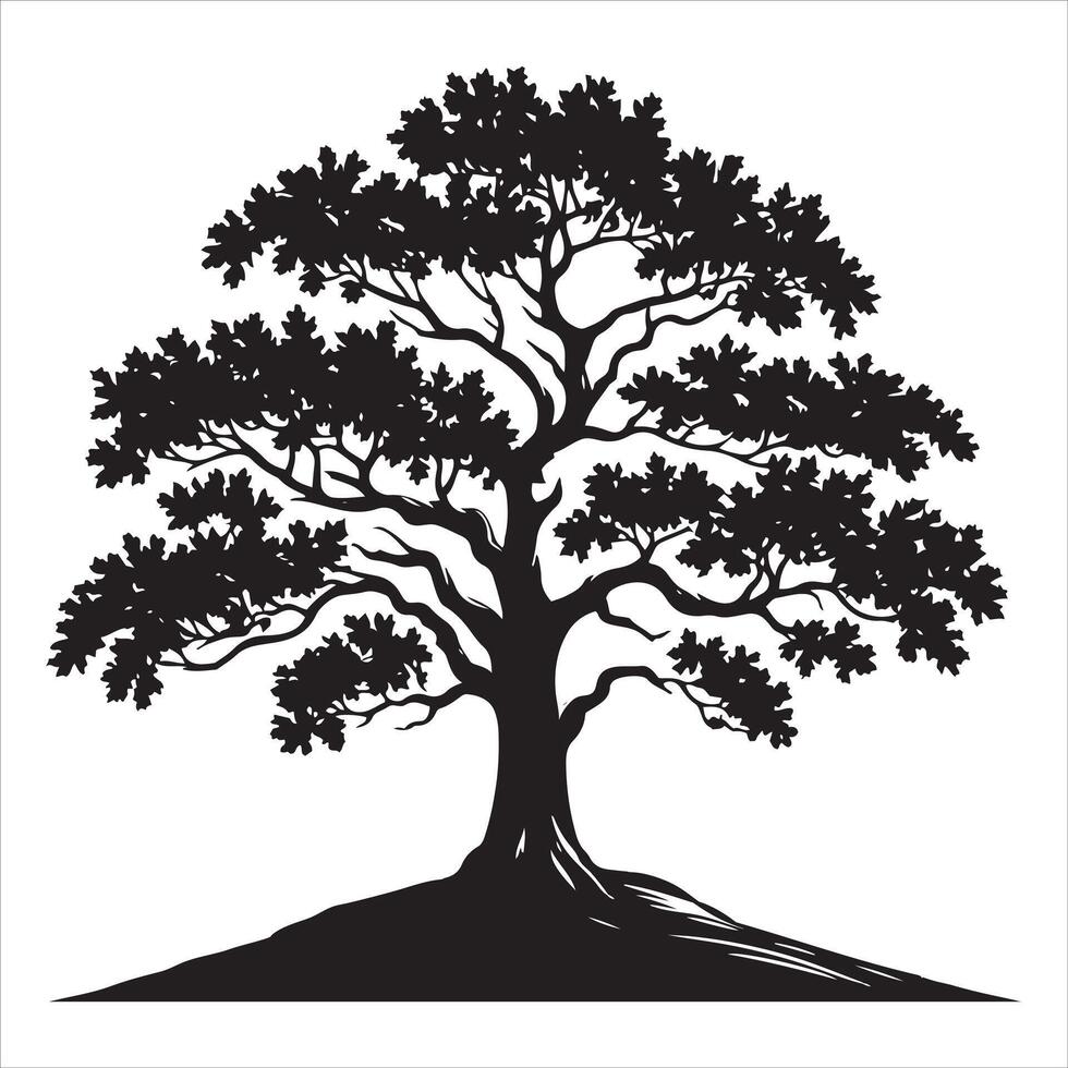 natural tree silhouette backround vector