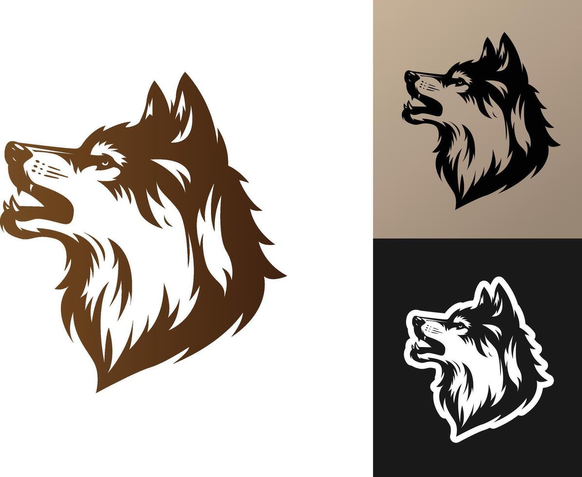 wolf head icon vector