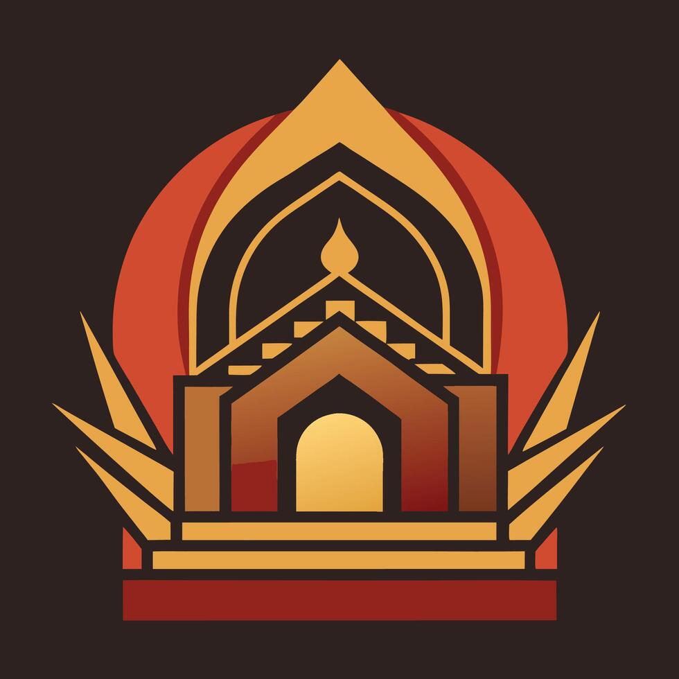 A logo for a temple in india vector