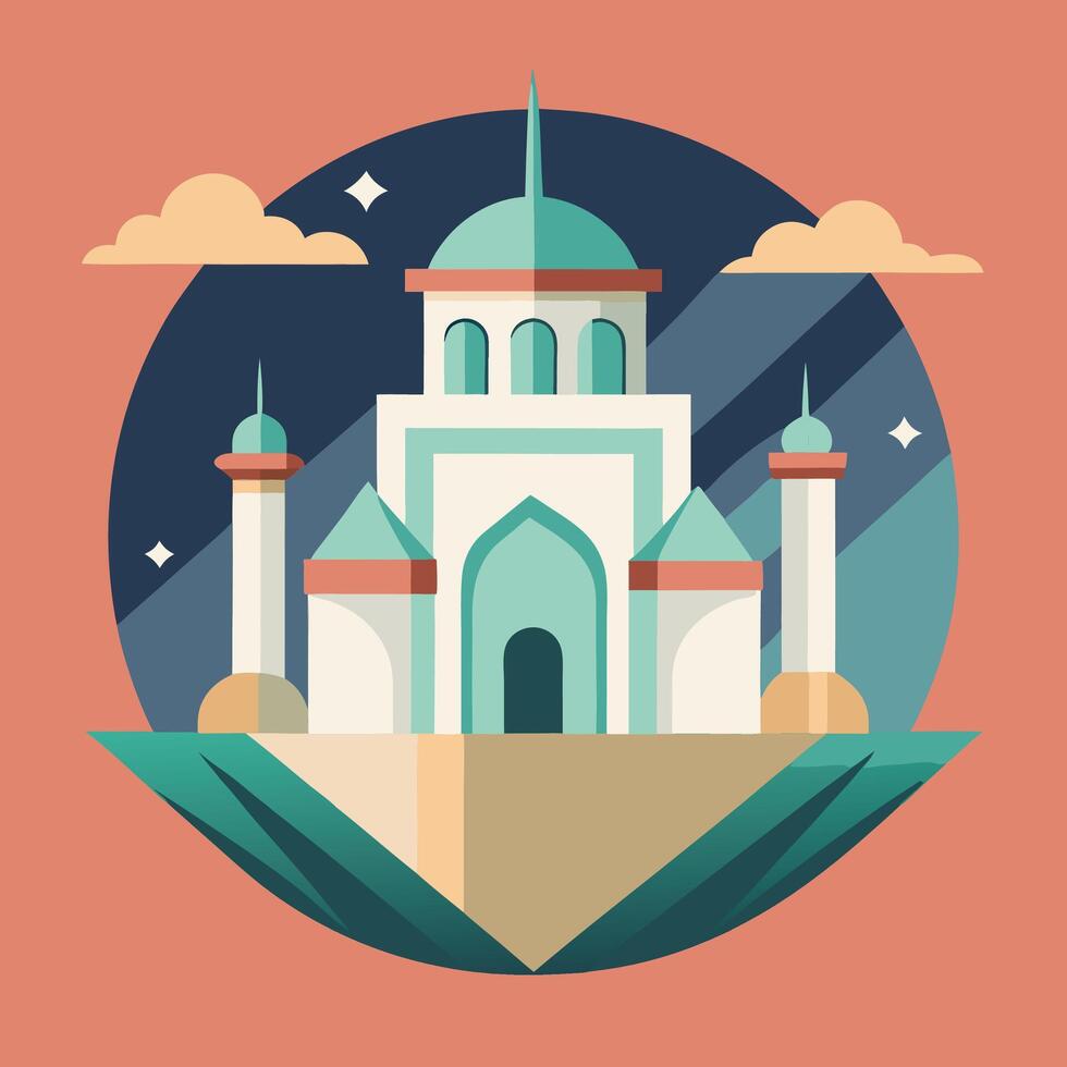 Islamic architecture flat design illustration vector
