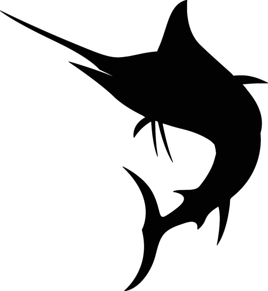Ocean fish Silhouettes . silhouettes of various sharks in black and white. Sea fish Silhouettes vector