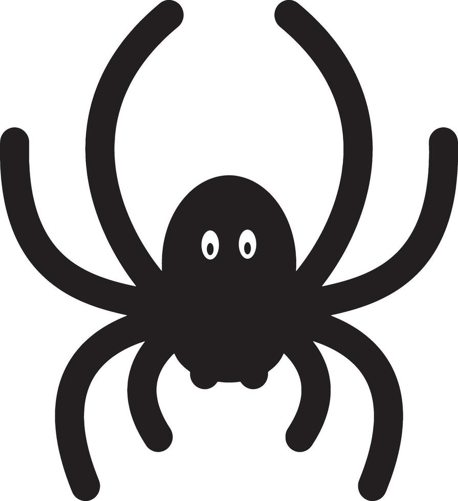 horor black spider hangs on a spider web isolated on white background. Black Spiders Hanging. Spider Silhouettes vector