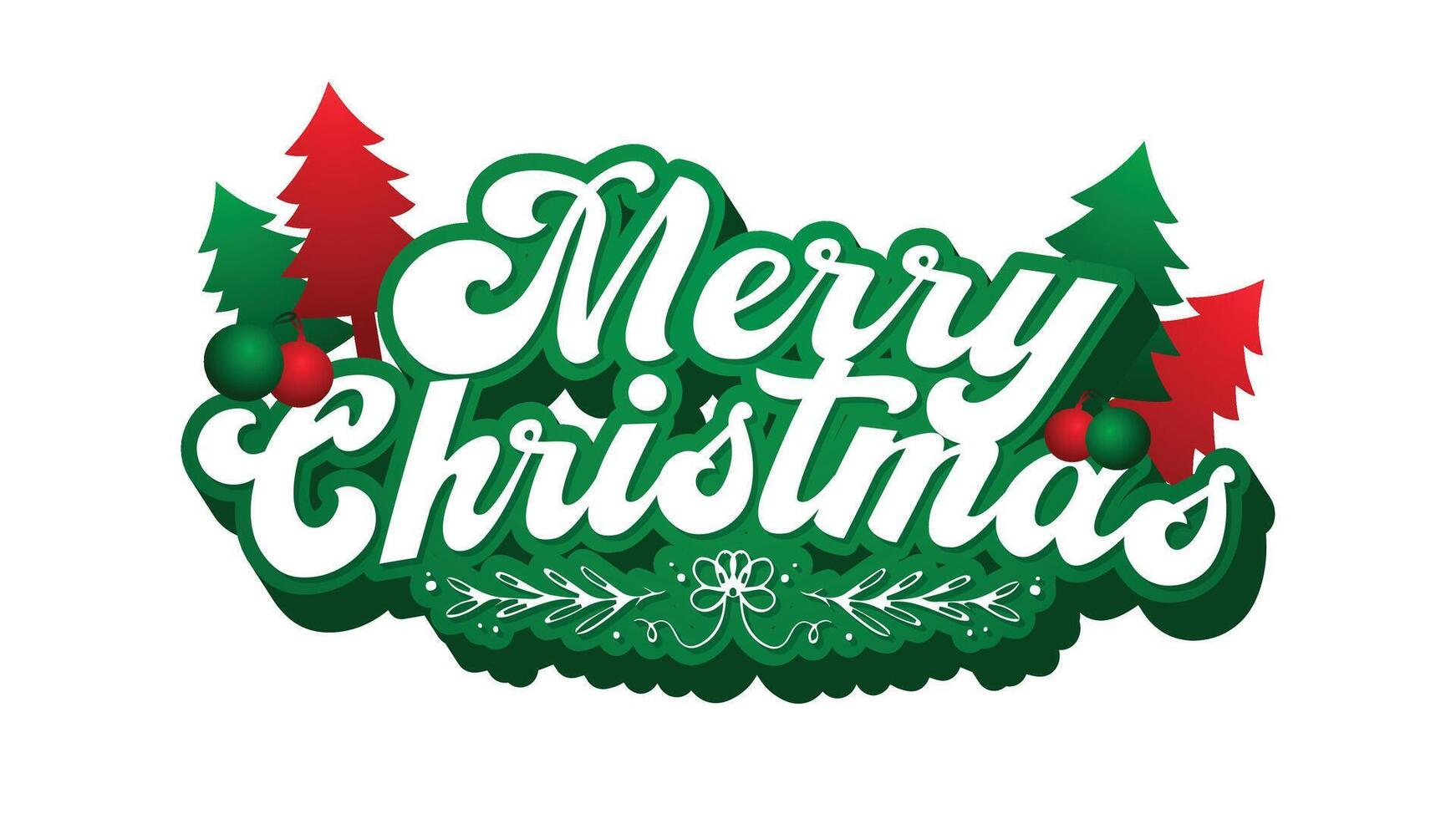 Merry Christmas Text Effects vector