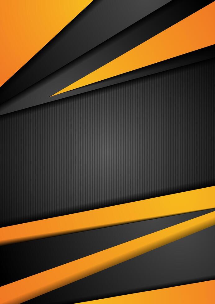Black and orange tech corporate background vector