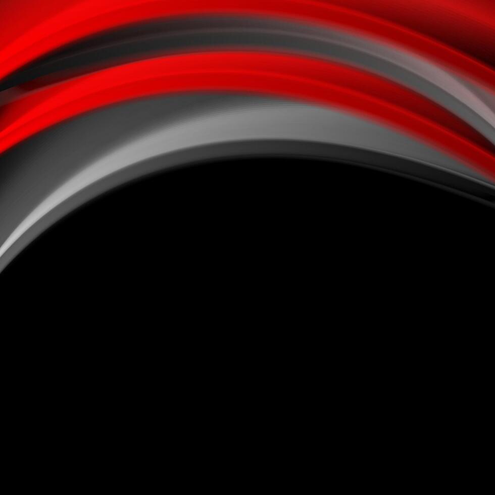 Red and black smooth waves corporate background vector