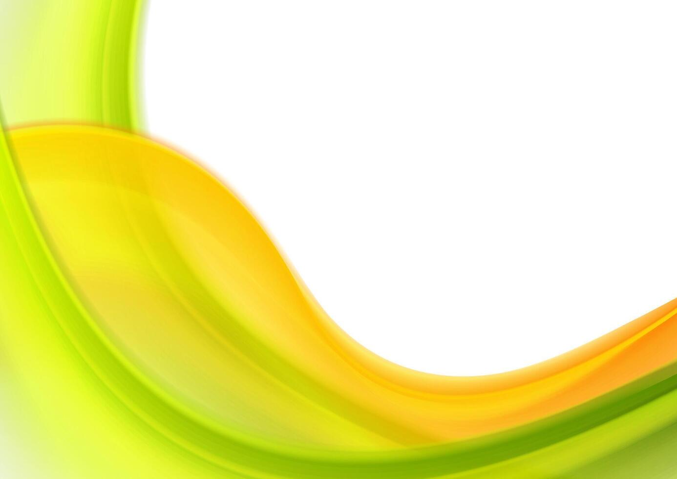 Colorful green orange abstract blurred waves vector
