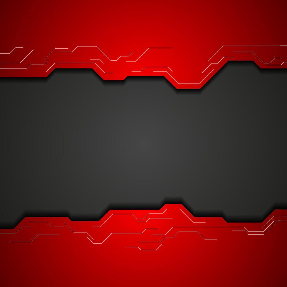Red and black tech corporate background vector