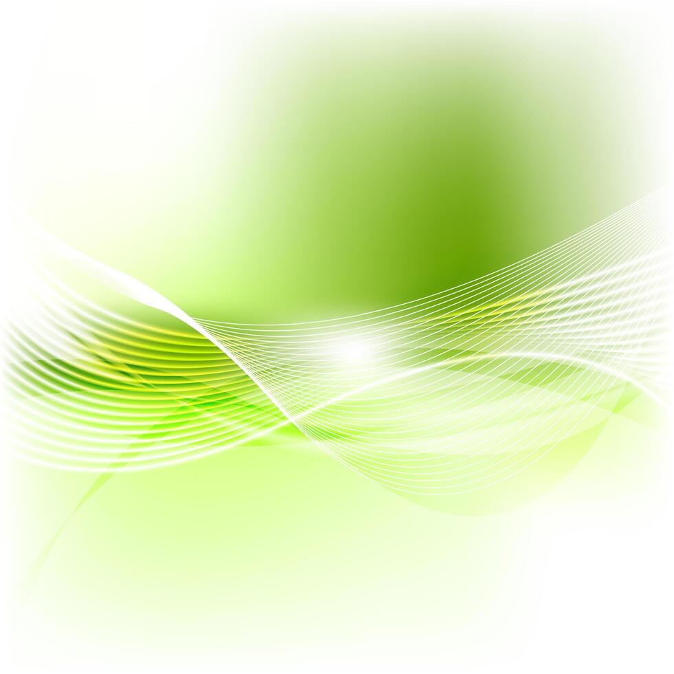 Green abstract smooth blurred waves background vector