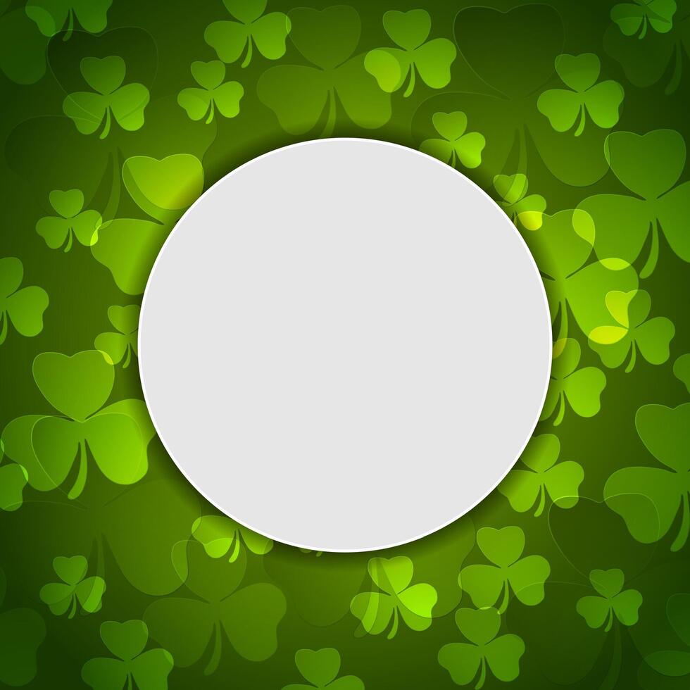 Green shamrock clovers St. Patrick Day vector