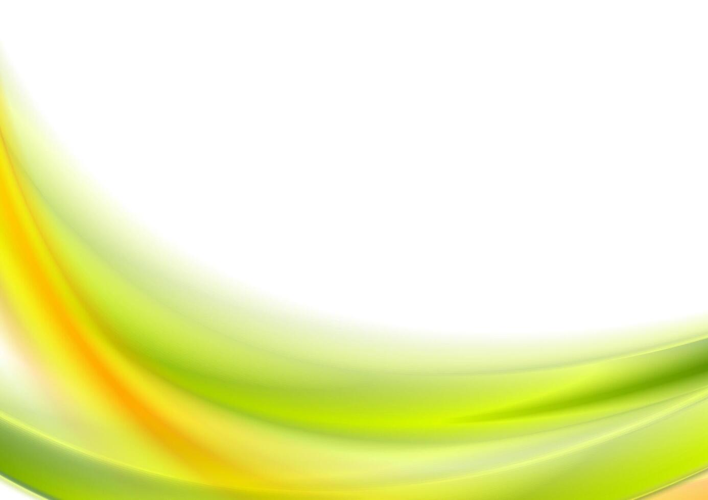 Abstract bright green and orange wavy background vector