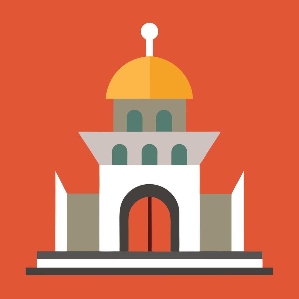 An illustration of a mosque with a dome vector