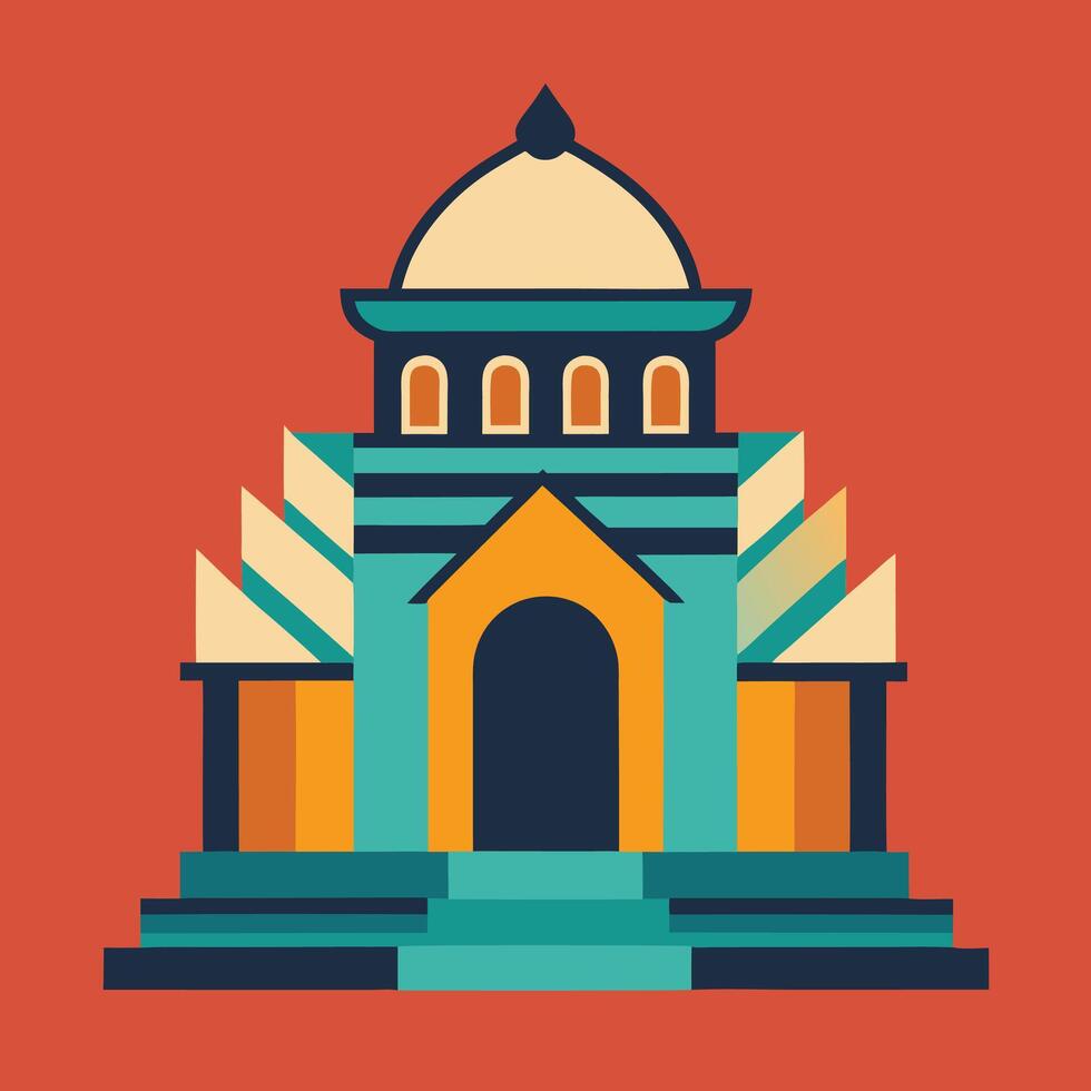 An illustration of a building with a dome vector