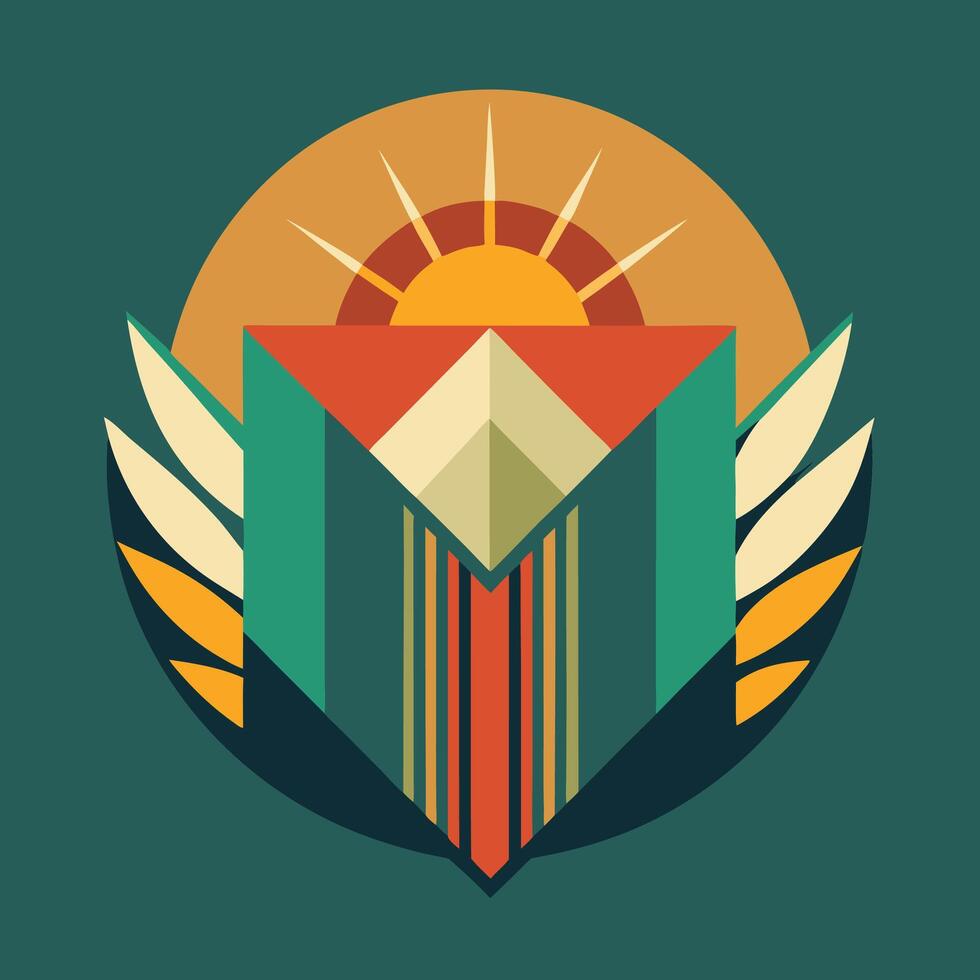 The sun is shining over a mountain and a book vector