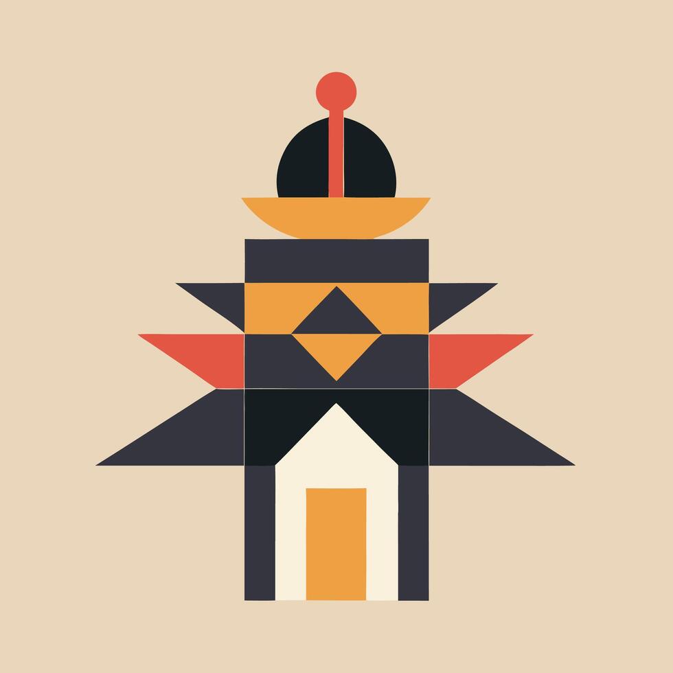 A colorful illustration of a pagoda vector