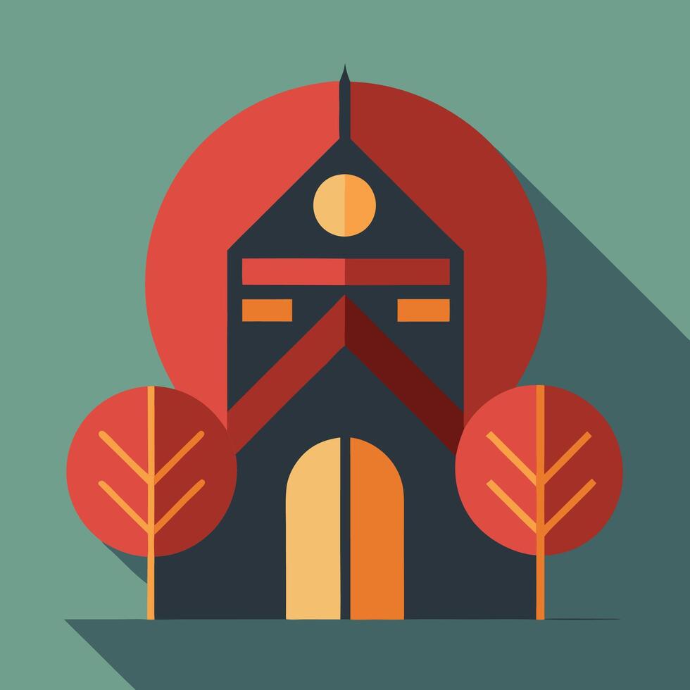 Church icon flat design illustration vector
