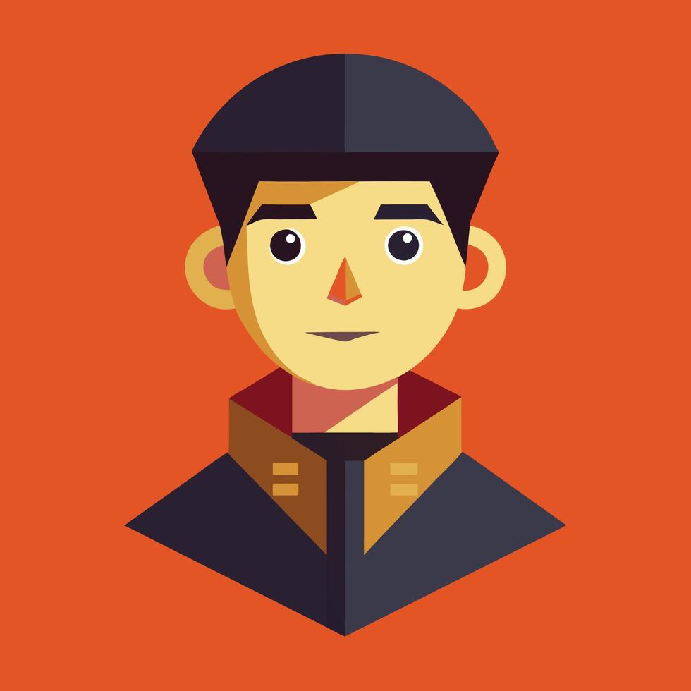 A flat style illustration of a man in a hat vector