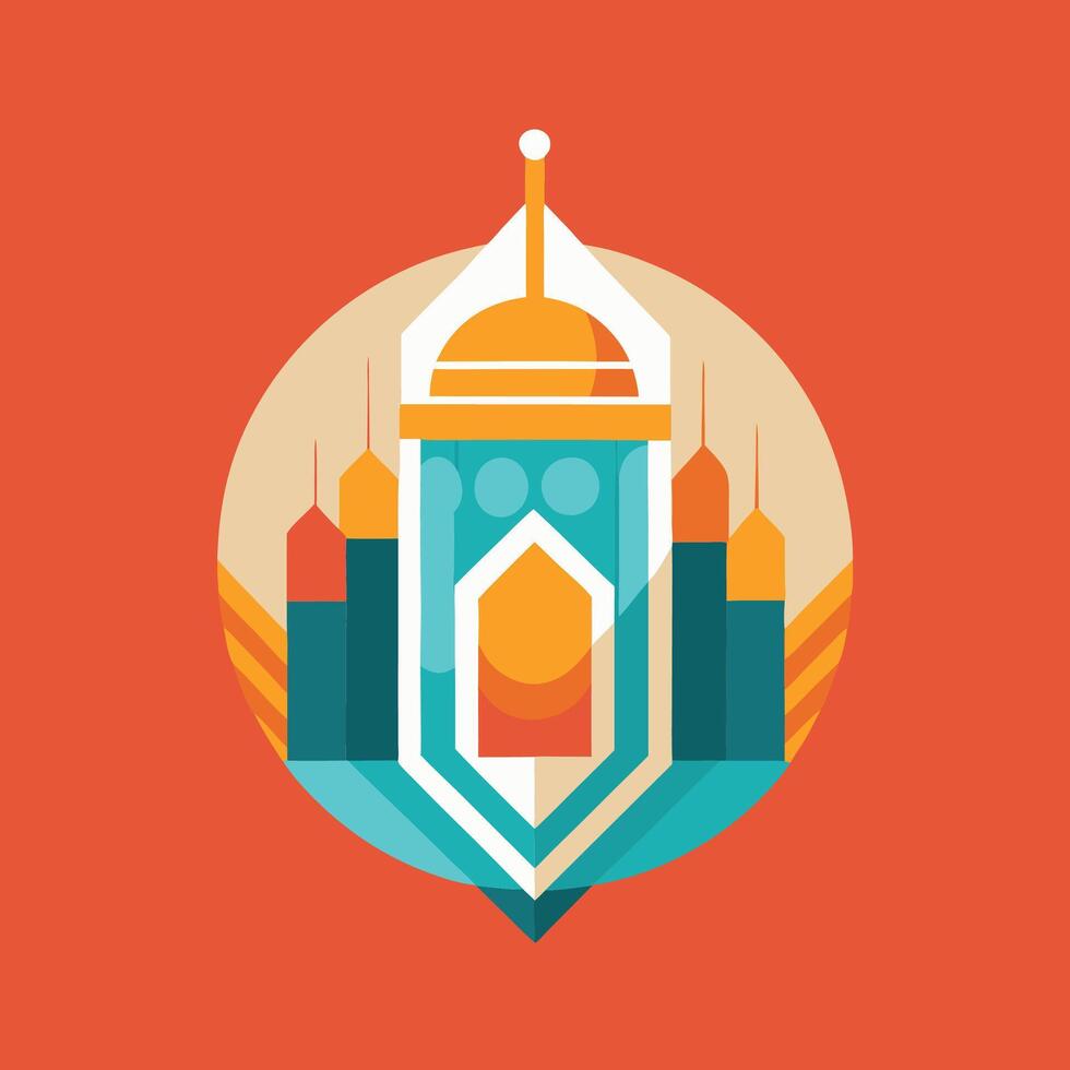 Islamic architecture, flat design, illustration vector