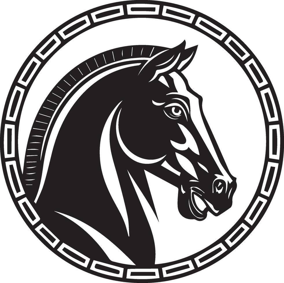 Equestrian Horse racing logo. Black emblem silhouette vector
