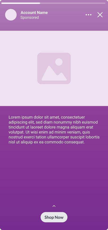 Social media post template mockup. Ad with CTA vector