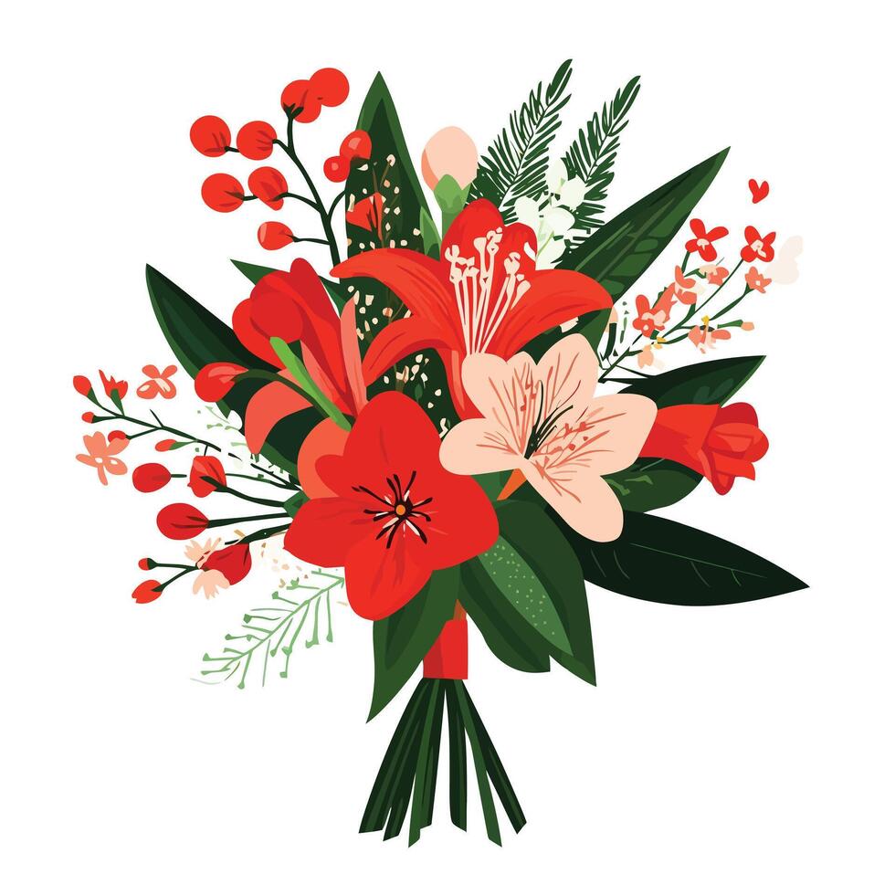 Fresh Spring Flowers in a Lively Bouquet vector