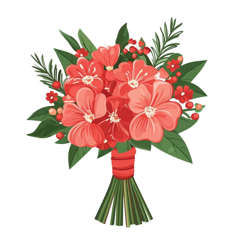 Cheerful and Bright Floral Bouquet vector