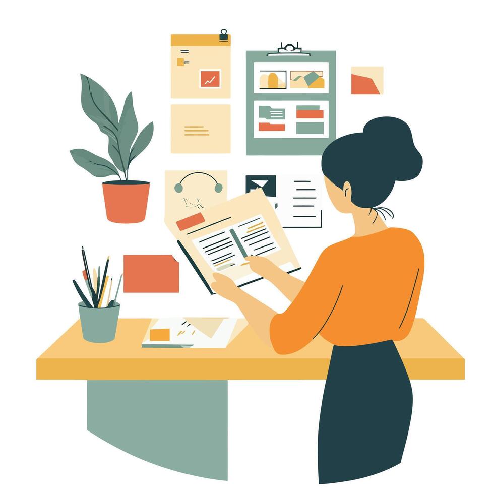 Empowered Woman Ready for Her Business Presentation vector