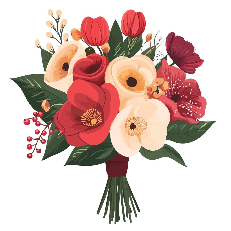 Lush Floral Bouquet with Vibrant Colors vector