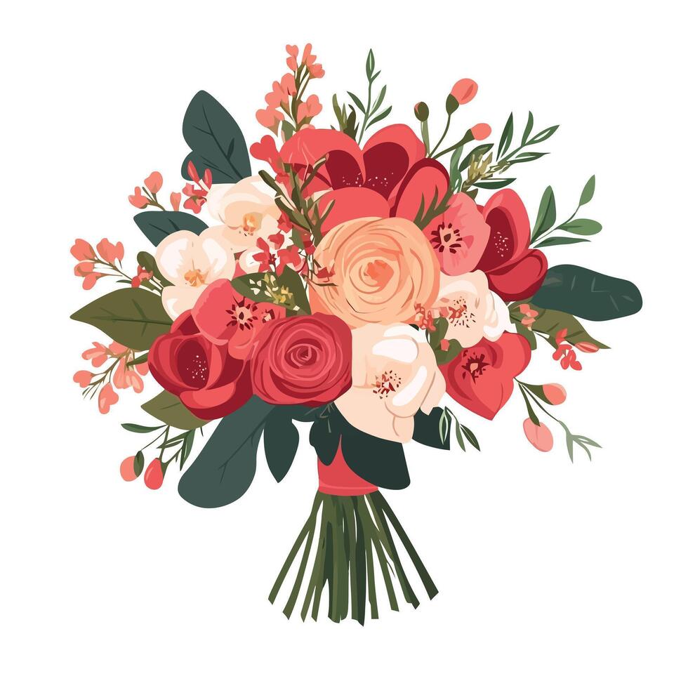 Colorful Floral Bouquet with a Touch of Elegance vector