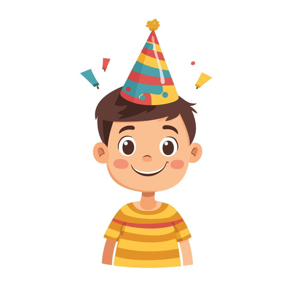 Festive Birthday Child Dressed Up for the Party vector
