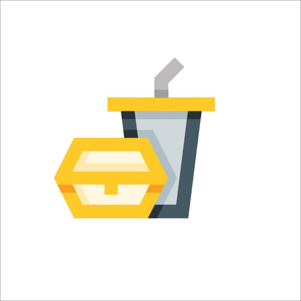 A drink and a sandwich icon on a white background vector