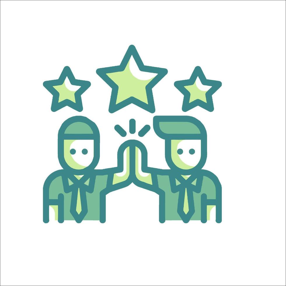 Two people giving each other a high five vector