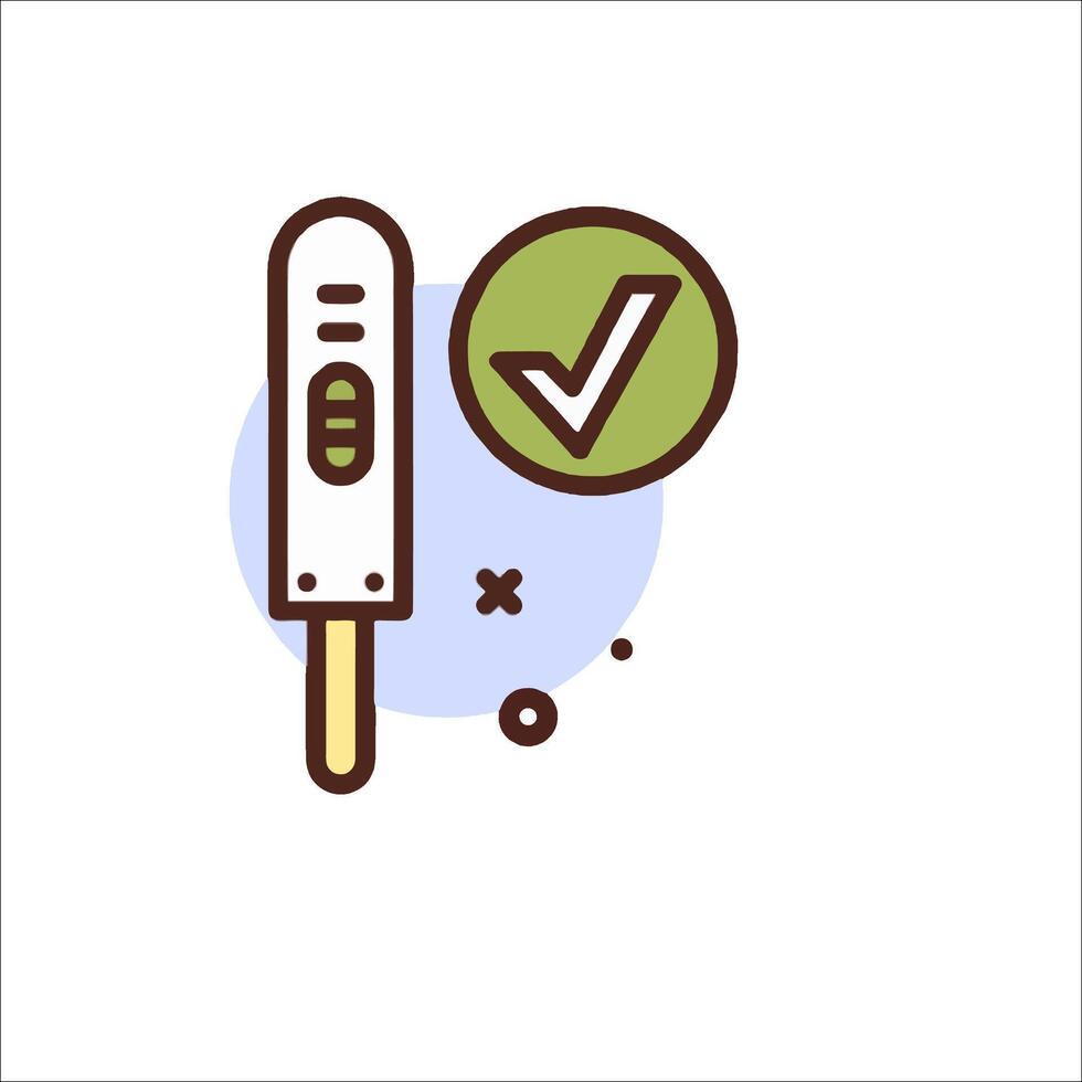 A thermometer and a tick mark on a white background vector