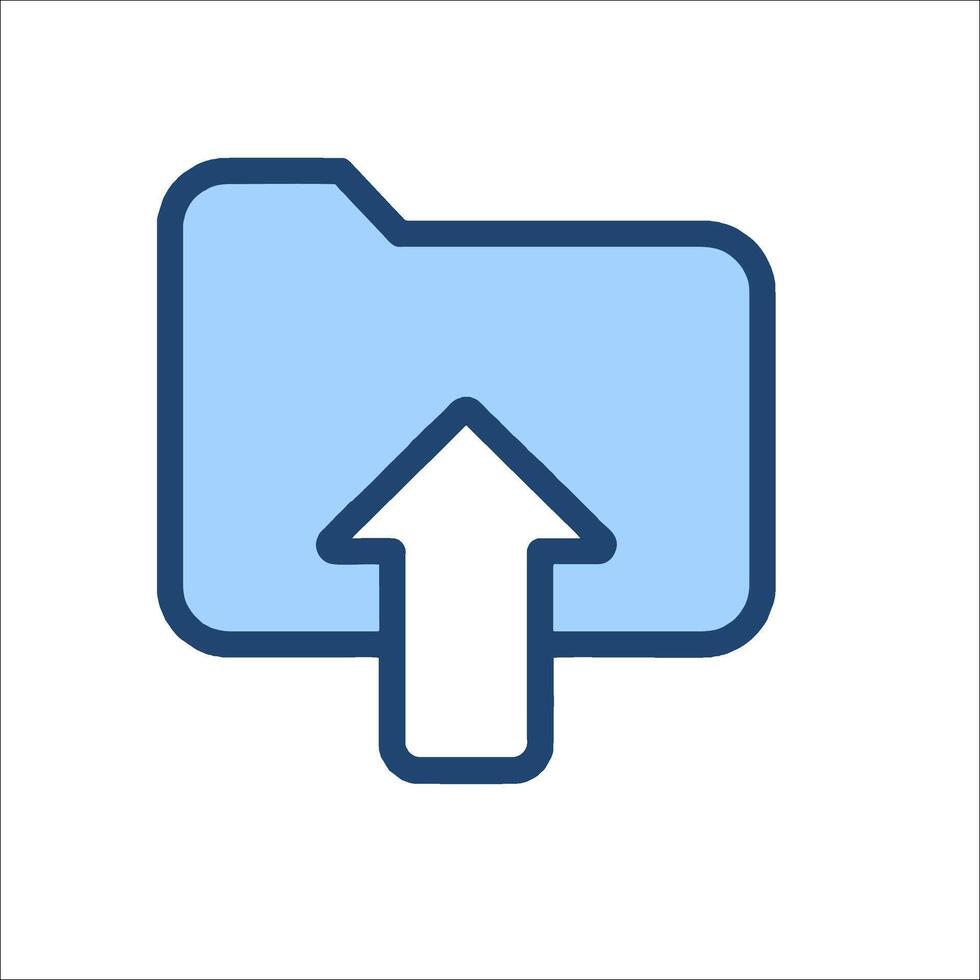File folder icon with arrow pointing up vector