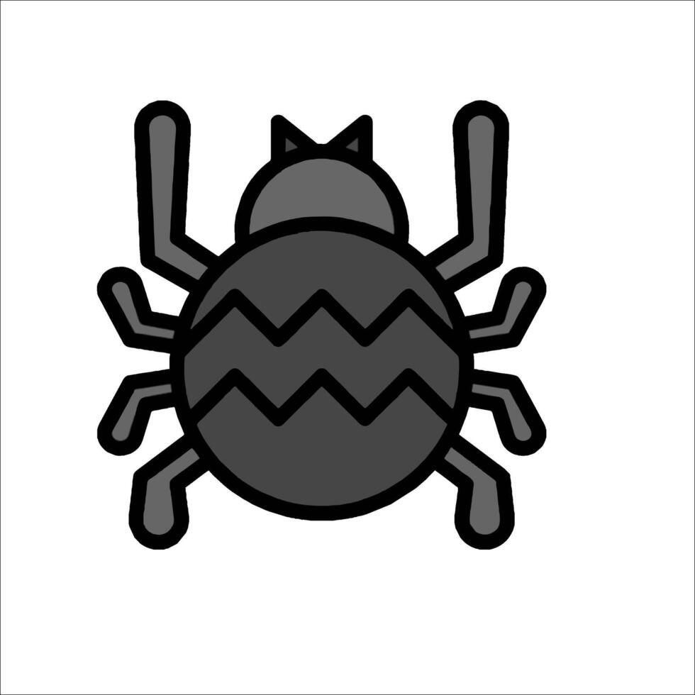 A black and white spider icon on a white background vector
