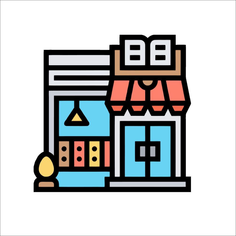 un Tienda frente con un firmar ese dice cama y desayuno vector