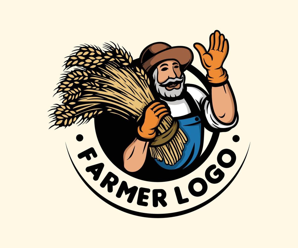 Farmer Illustration Logo vector