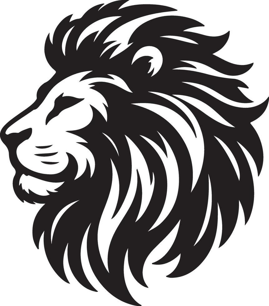 Simple Lion Head Silhouette Style Ideal for Logo and Branding Projects vector